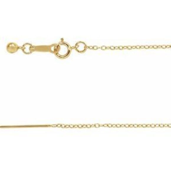 Kazi Luxury 14K Yellow Gold 1.1 mm Adjustable Threader Cable 16-18